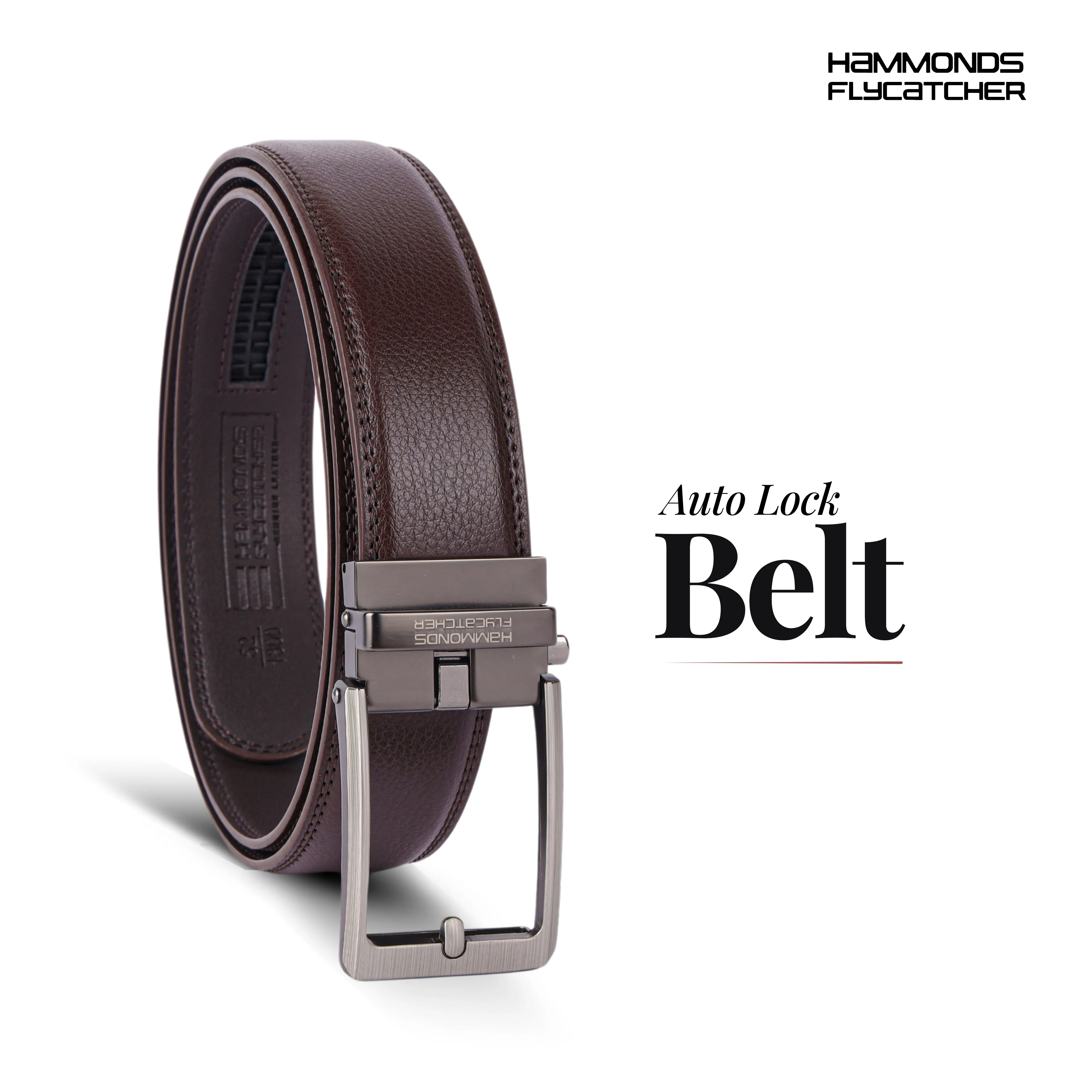 Premium Genuine Leather Belt for Men with Auto Lock, Slide Lock Design - Perfect for Everyday Wear