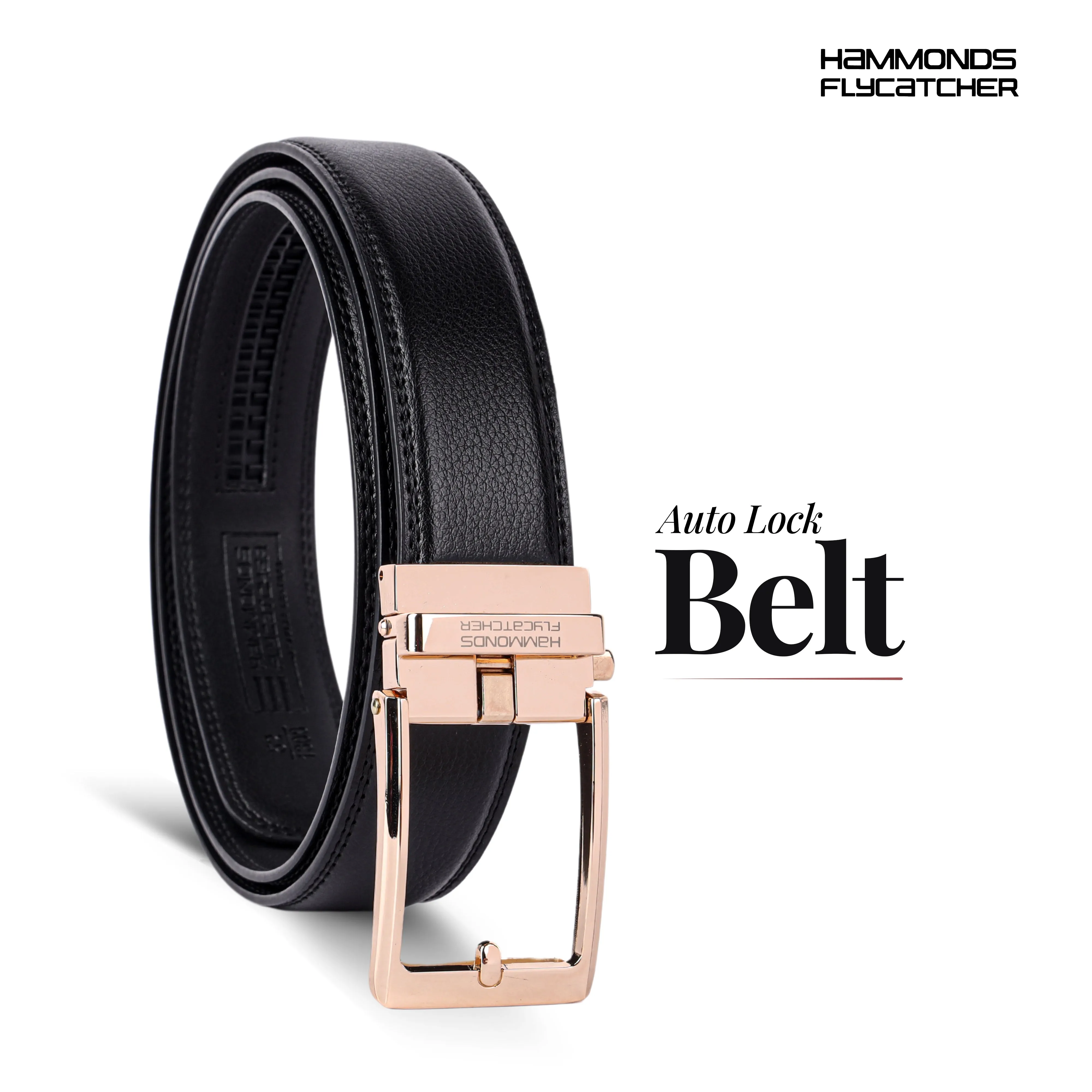 Premium Genuine Leather Belt for Men with Auto Lock, Slide Lock Design - Perfect for Everyday Wear