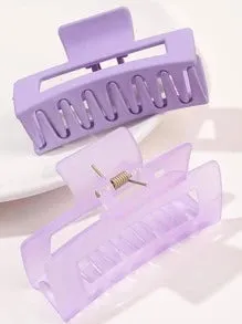 Purple Rectangle Hair Claw