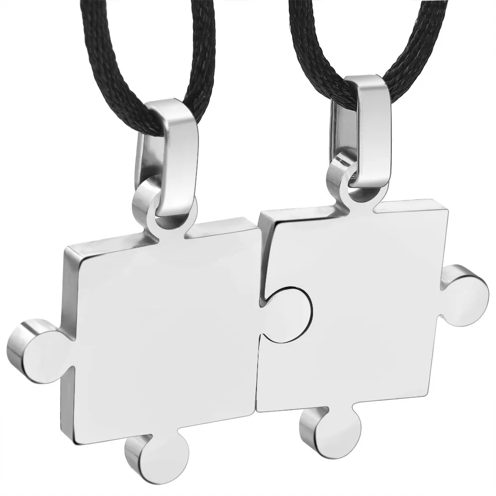 Puzzle piece necklace for couples