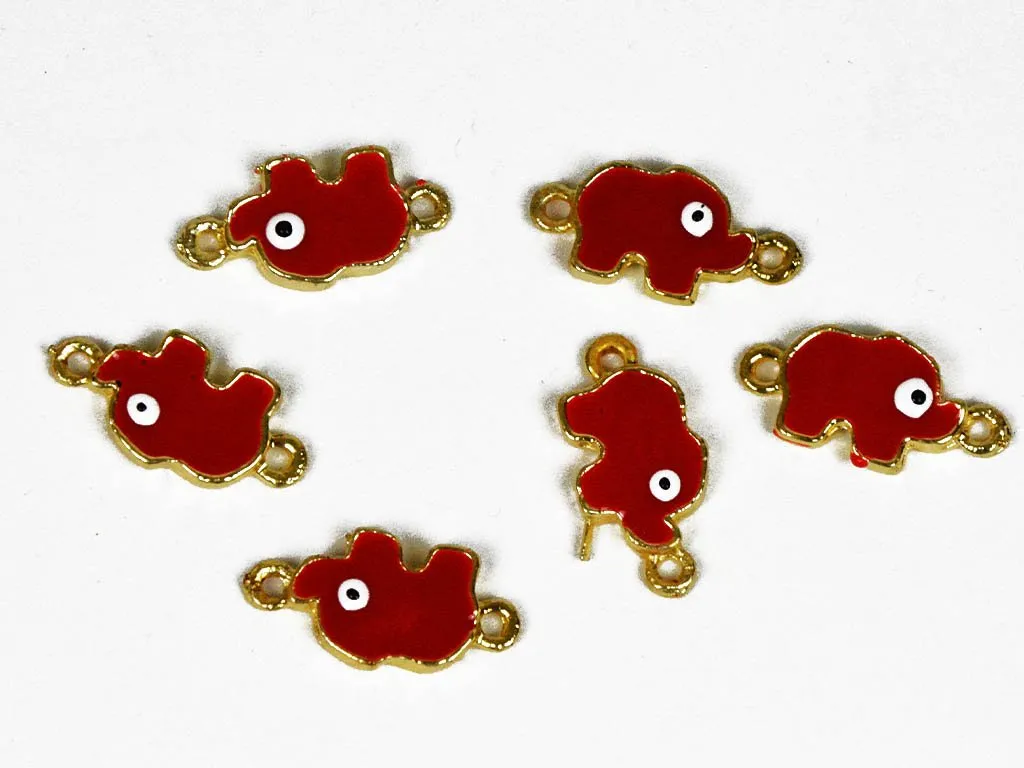 Red Elephant Designer Metal Charms