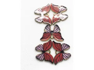 Red Purple Butterfly Metal Charms
