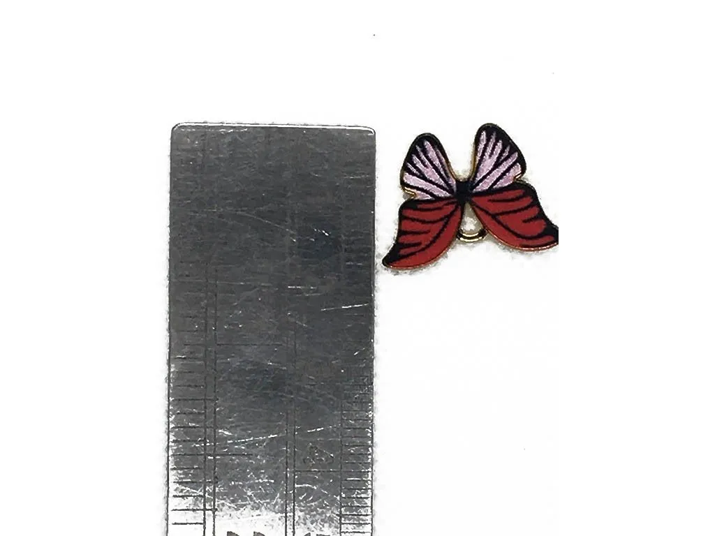 Red Purple Butterfly Metal Charms