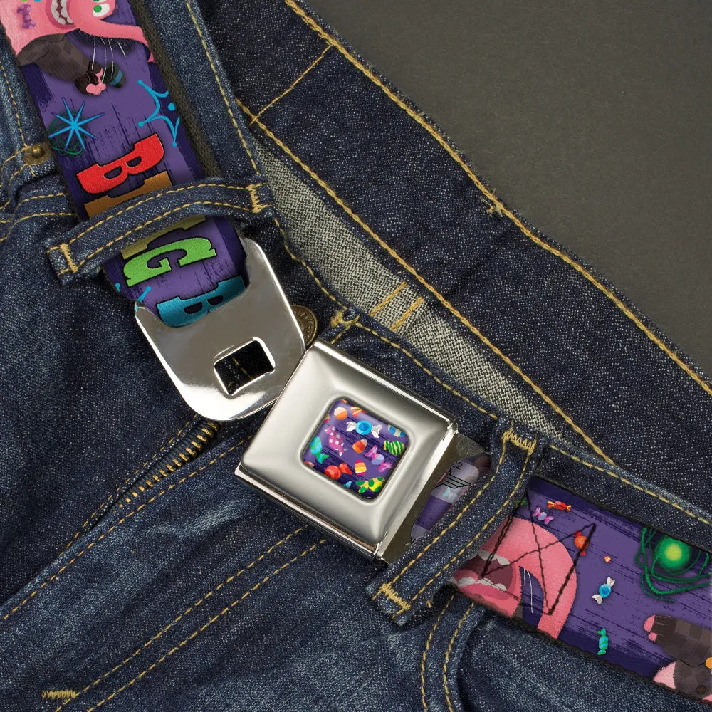 Scattered Candy Full Color Purples Seatbelt Belt - BING BONG Poses/Candy Purples/Multi Color Webbing