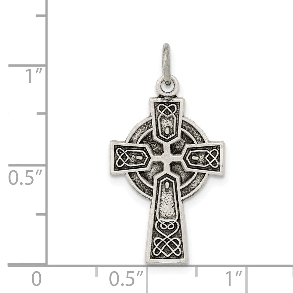 Silver Antiqued Satin Celtic Cross Pendant