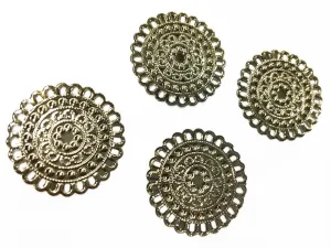 Silver Circular Designer Metal Charms (25 mm)