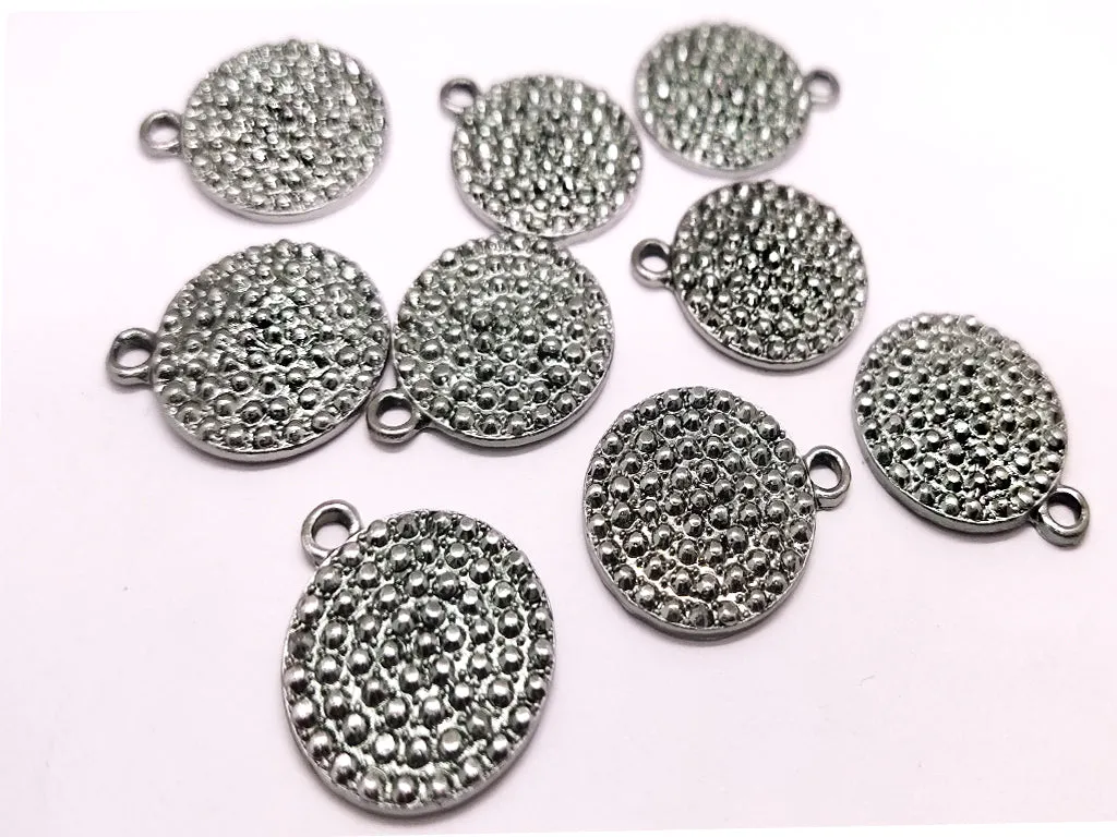 Silver Circular Metallic Jewelry Charms