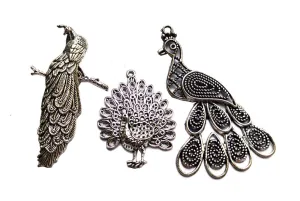 Silver Peacock Assorted Pendant Combo