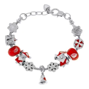 Silver Plated Santa Snowflake Charm Bracelet