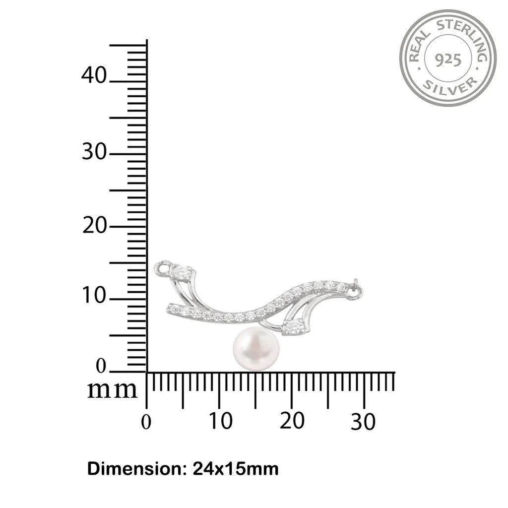 Silver Wave Pearl Necklace