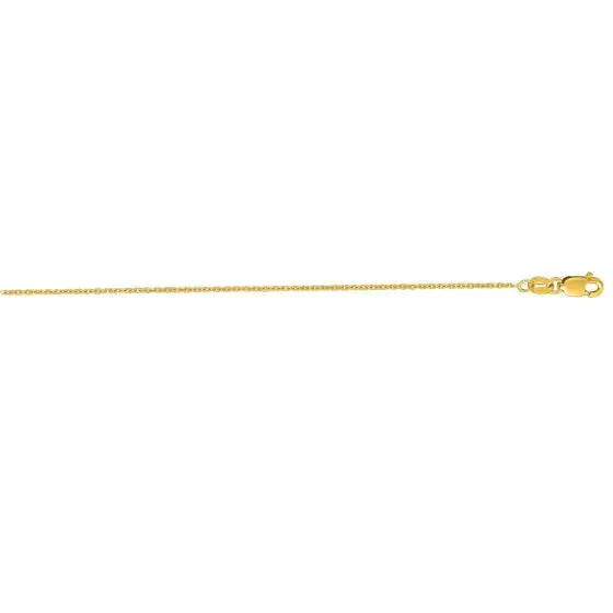 Sincerely Springer's 14k Yellow Gold 16" Diamond-Cut Cable Chain Necklace