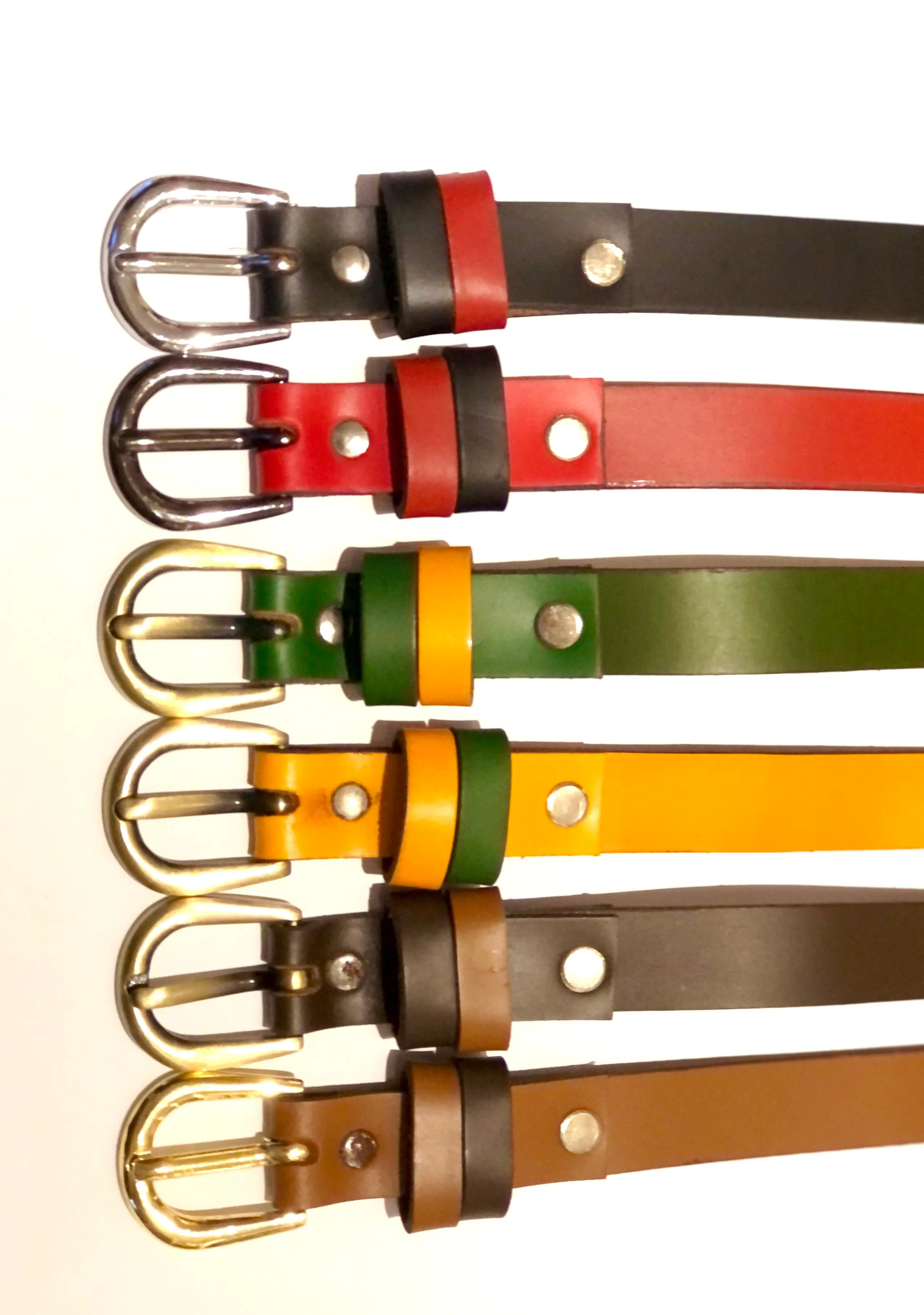 Smooth Skinny Leather  Ladies | Women's Belt - Orange