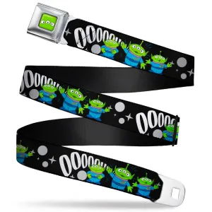 Toy Story Alien Eyes Full Color Green/Black/White Seatbelt Belt - Toy Story 3-Aliens OOOOOHHH Black/White/Gray Webbing