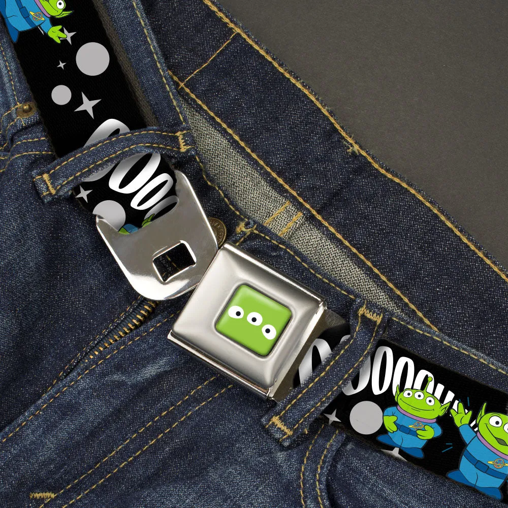 Toy Story Alien Eyes Full Color Green/Black/White Seatbelt Belt - Toy Story 3-Aliens OOOOOHHH Black/White/Gray Webbing