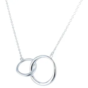 Twin Ring Sterling Silver Necklace