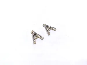White 'A' Stone Studded Metallic Charms