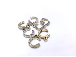 White 'C' Stone Studded Metallic Charms
