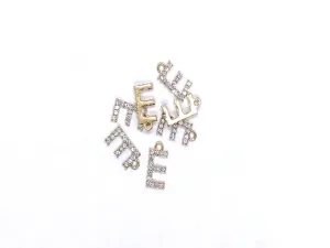 White 'E' Stone Studded Metallic Charms