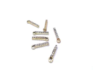 White 'I' Stone Studded Metallic Charms