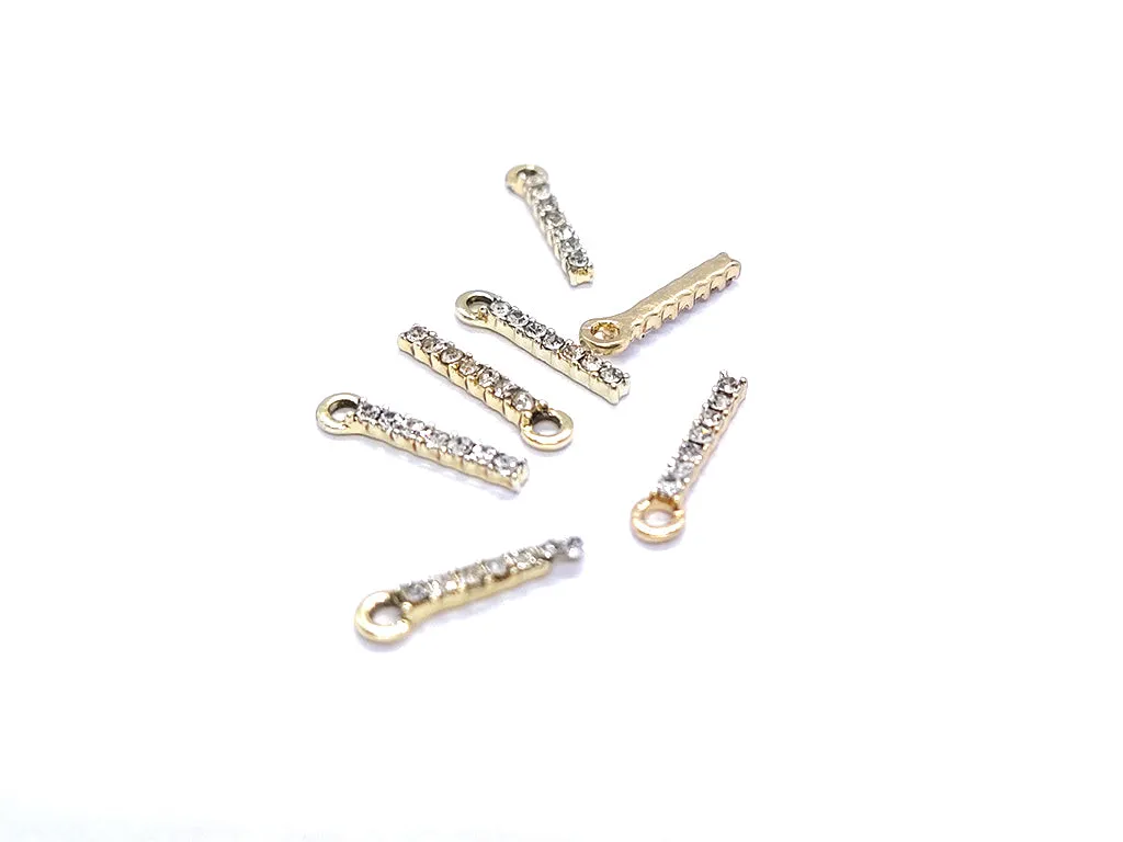 White 'I' Stone Studded Metallic Charms
