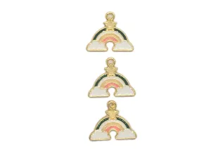 White Multicolour Rainbow Star Designer Metal Charms