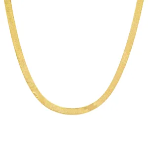 WIDE HERRINGBONE NECKLACE, 14kt GOLD