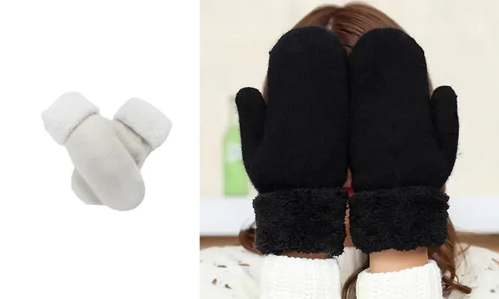 Winter Gloves With Thickened Fleece Lining