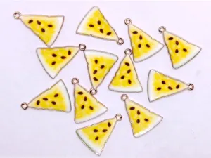 Yellow Watermelon Metallic Jewelry Charms