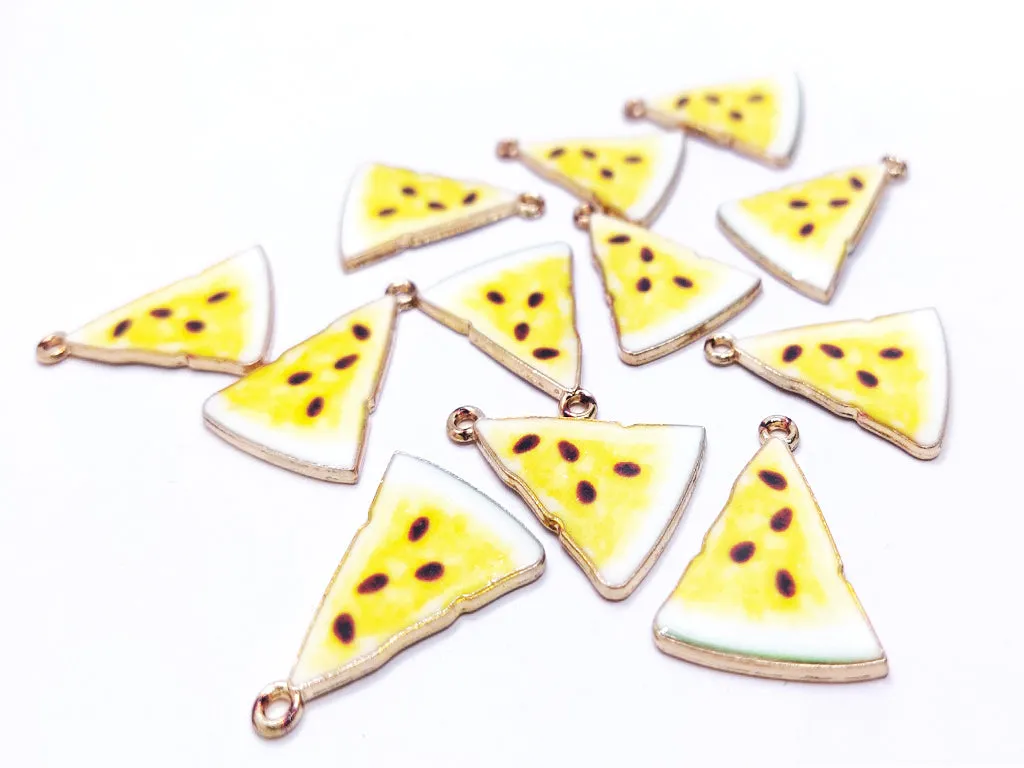 Yellow Watermelon Metallic Jewelry Charms